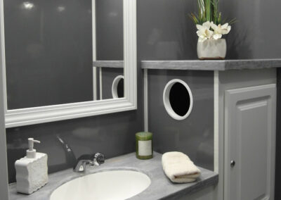 See the interior of the Port-A-Lisa 2-Station Restroom Trailer.