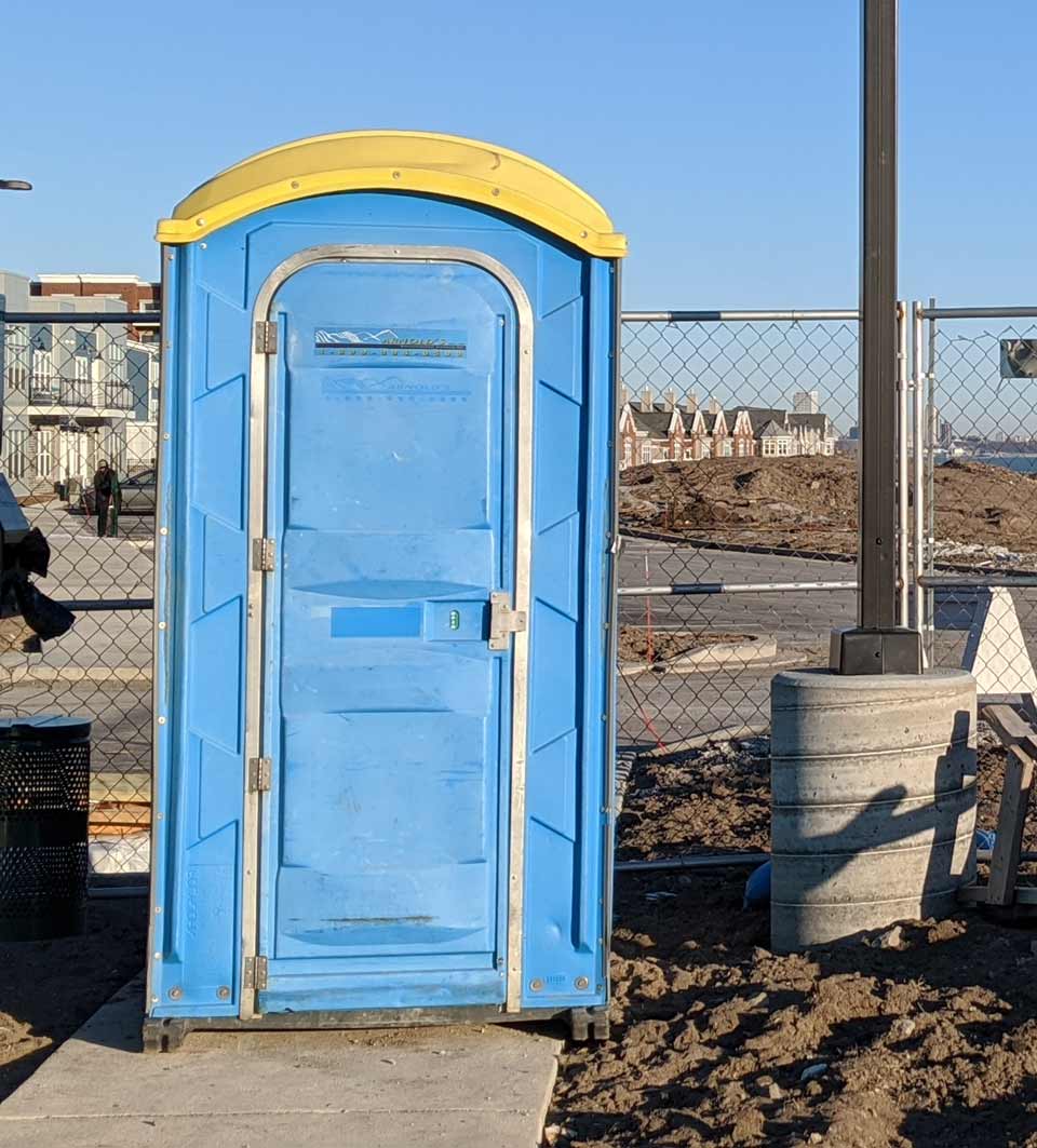 A Basic Portable Restroom at a construction job site. #Where'sArnold