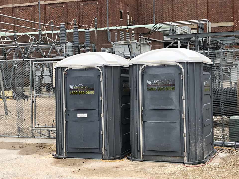 Our Special Needs/Extra Large portable restrooms were set up at a construction site. #Where'sArnold