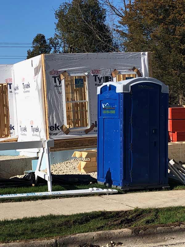 A Basic Portable Restroom at a home construction site. #Where'sArnold