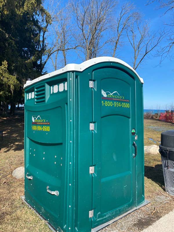 Our Special Needs/Extra Large portable restrooms were set up at an outdoor park. #Where'sArnold