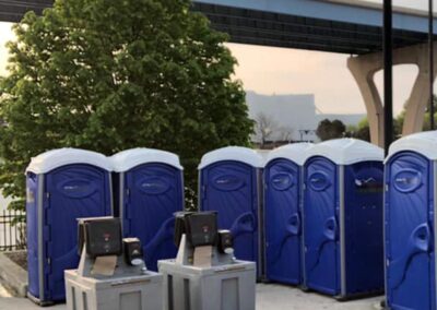 Our 2-Sided Hand Wash Stations and Weekender Portable Restrooms located in Summerfest grounds. #Where'sArnold