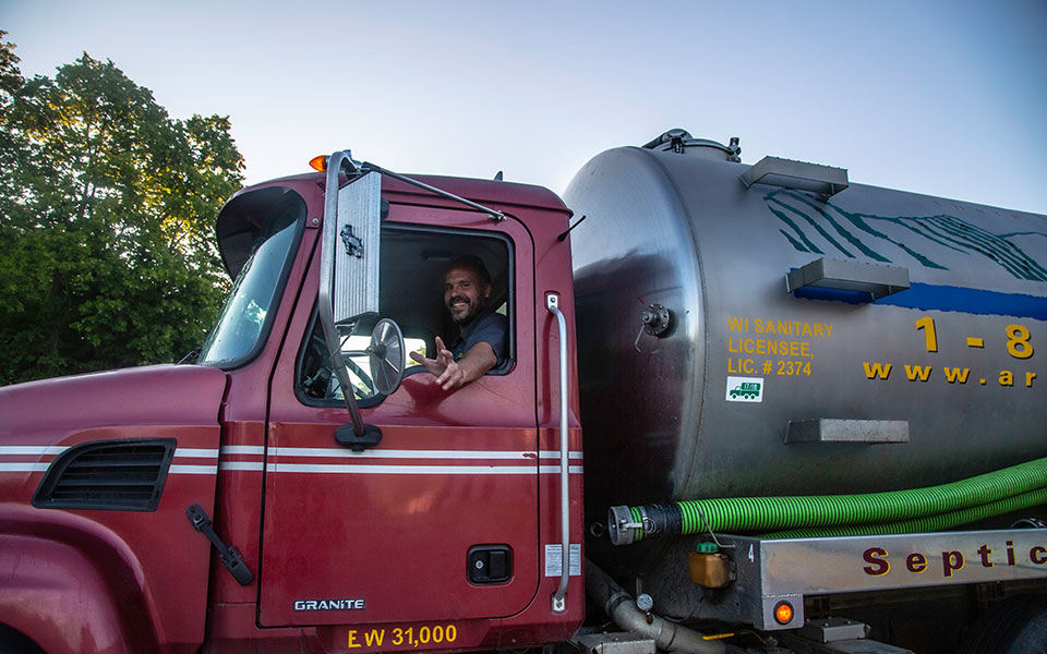 Septic Truck Driver smiling